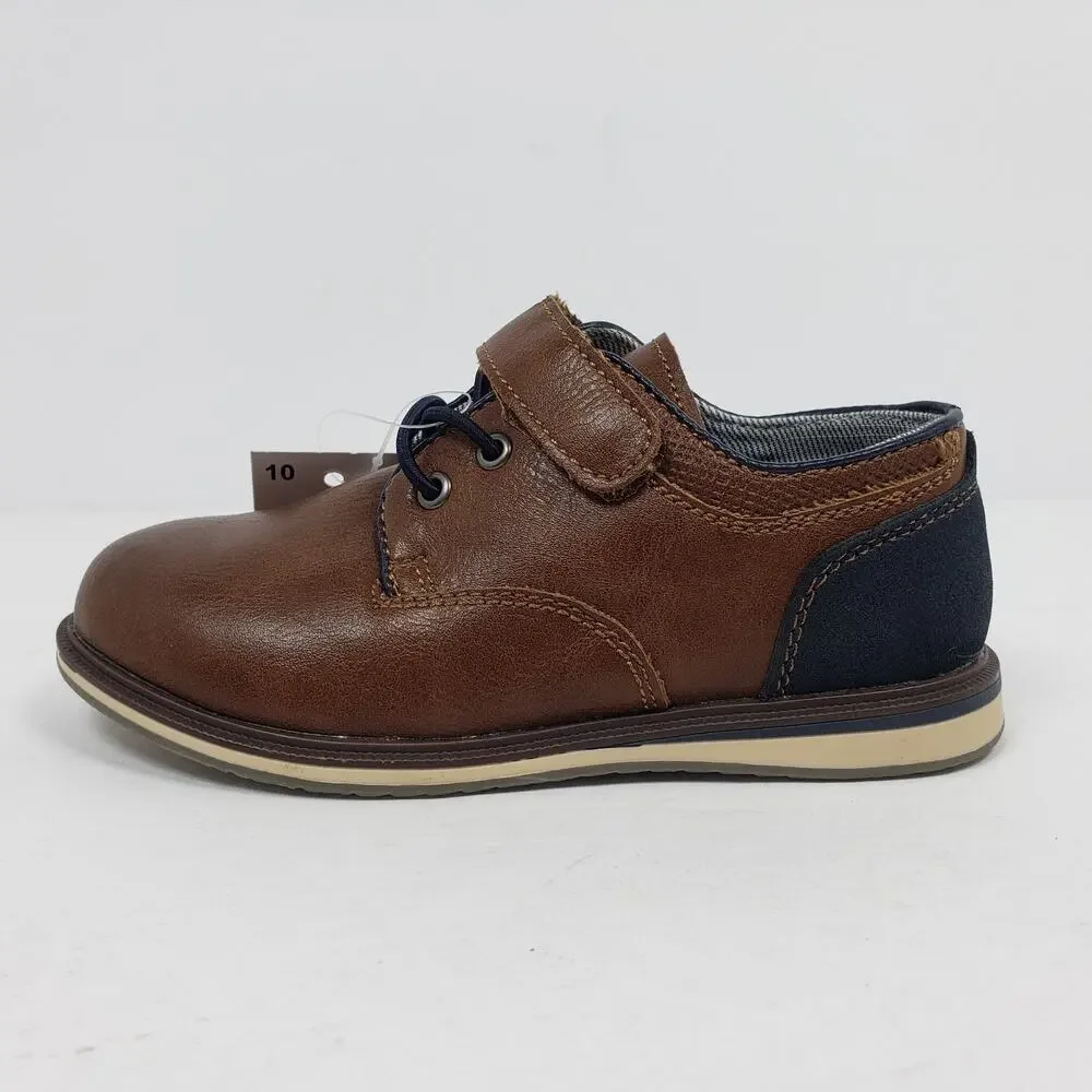 Jumping Beans Toddler Boys Size 10 Cognac Brown Formal Dress Oxford Shoes